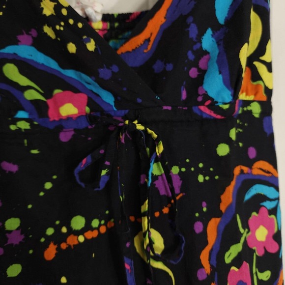 Xhilaration Womens Dress Vtg Y2K 00s Abstract Floral Paint Splatter Slip Maxi S - Picture 5 of 10